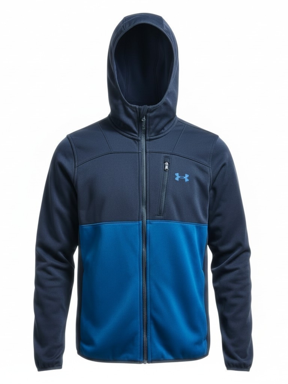 Under Armour Boys' Sim Softshell Black & Blue Full-Zip Jacket Size YLG